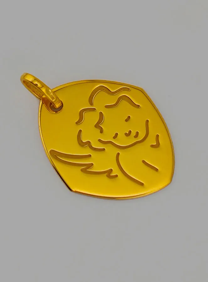 Anhänger Schutz-Engel Gott schütze Dich rautenförmig aus 375er Gold (pic 2)