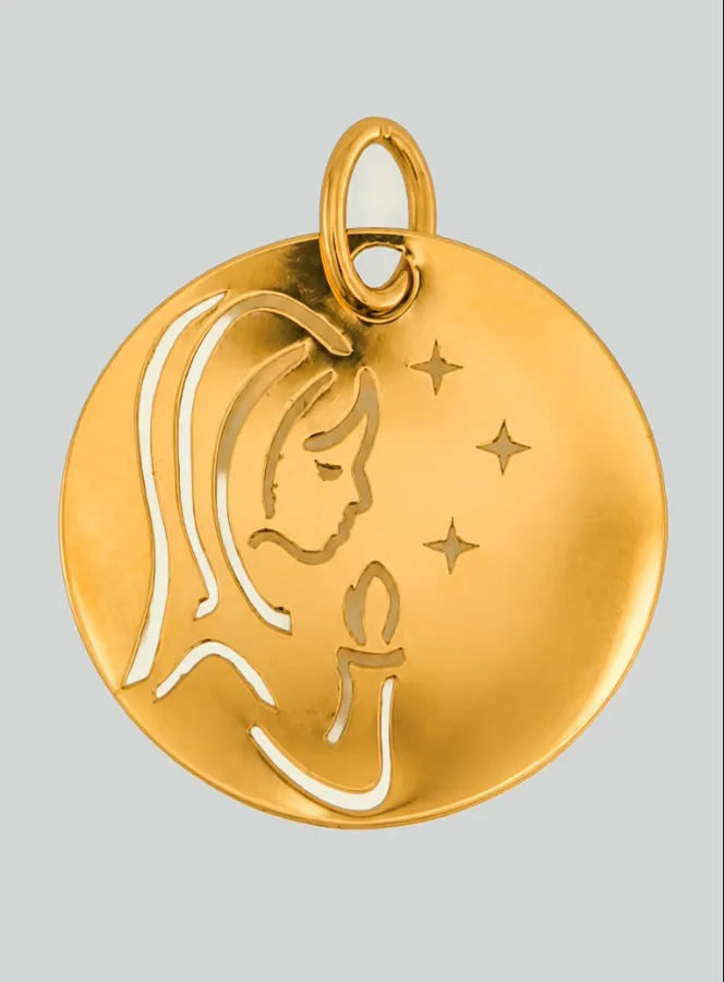Anhänger Heilige Maria Betend mit Sternen aus 9 Karat Gold (pic 3)