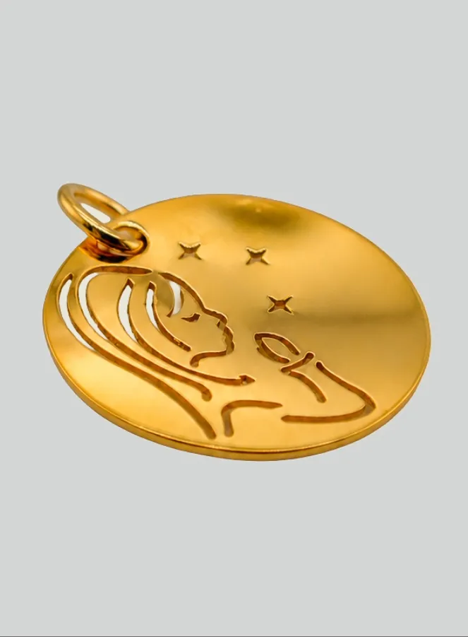Taufanhänger Gottesmutter Betend mit Sternen aus Gold (pic 4)