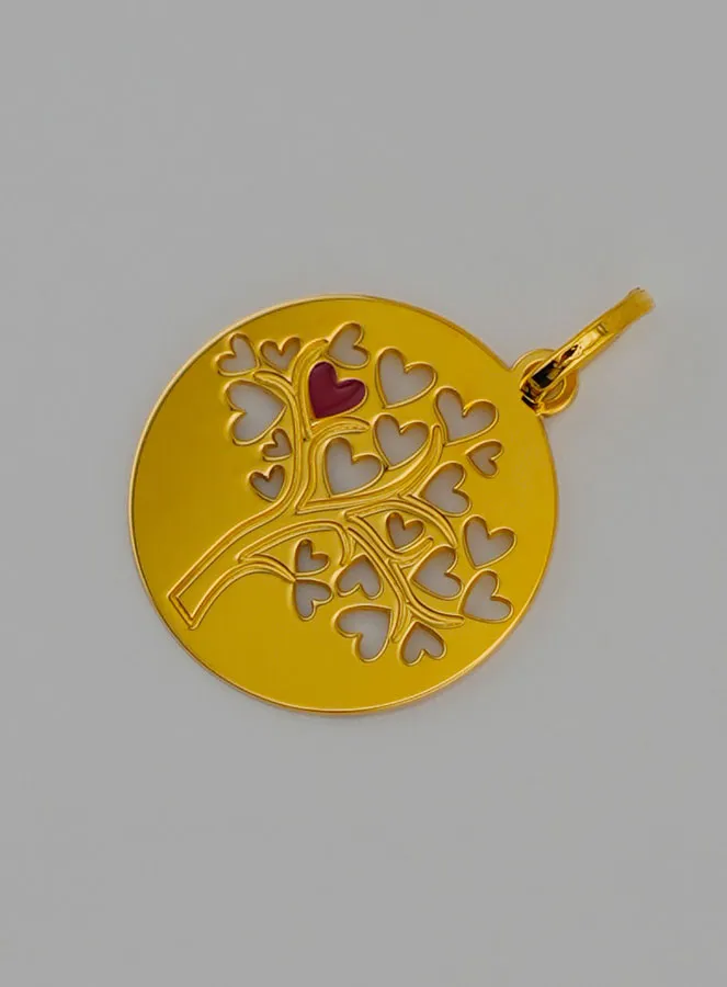 Anhänger Baum des Lebens Rotes Herz aus Gold (pic 3)