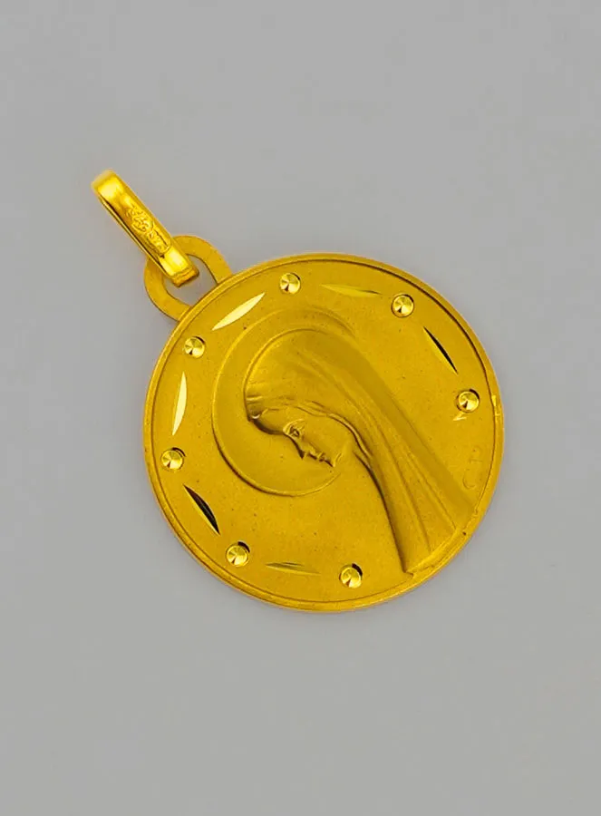 Taufanhänger Profil Maria mit Schleier aus Gold (pic 2)