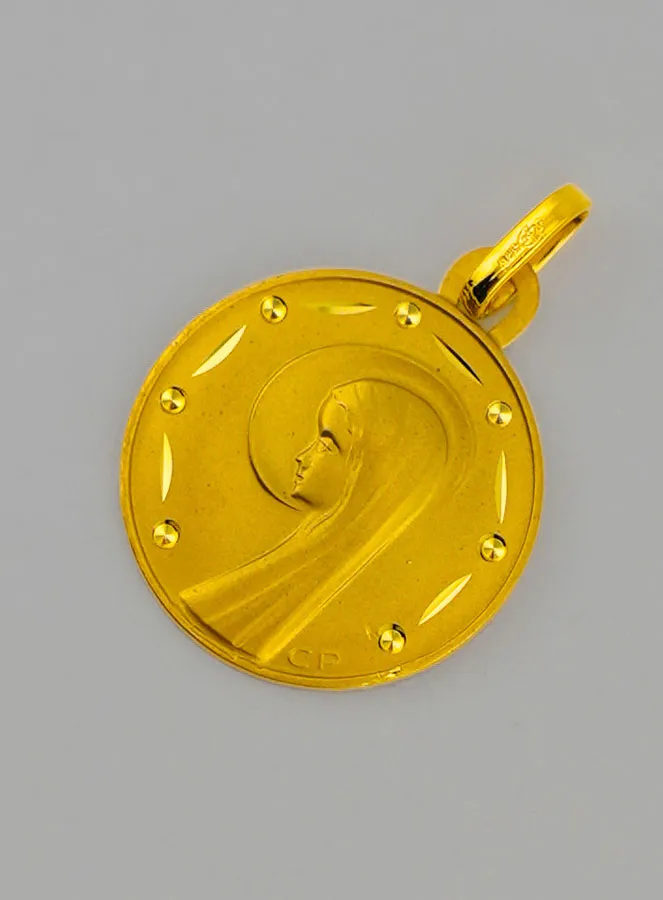 Taufanhänger Profil Maria mit Schleier aus Gold (pic 3)