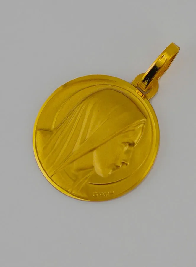 Anhänger Gottesmutter mit Schleier Profil aus Gold (pic 3)