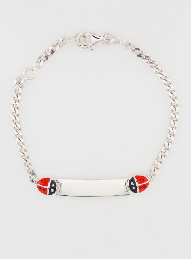 Identitäts-Armband Baby zur Taufe aus Sterling Silber - 2 Maikäfer (pic 2)