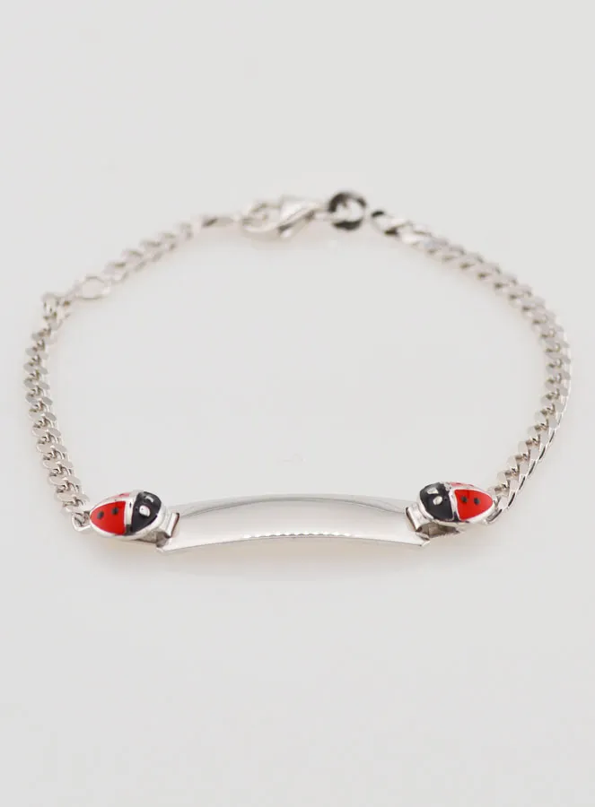 Identitäts-Armband Baby zur Taufe aus Sterling Silber - 2 Maikäfer (pic 3)