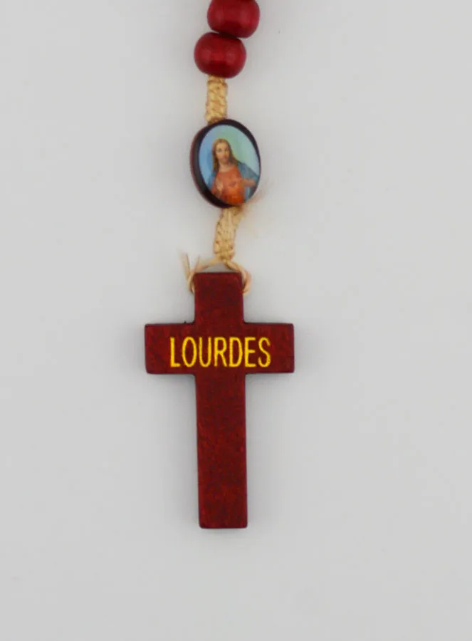 Holz Rosenkranz zum Heiligsten Herzen Jesu Geknotet (pic 4)