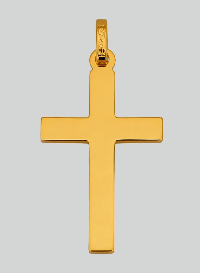 Anhänger Kreuz Flach aus Gelbgold (pic 3)