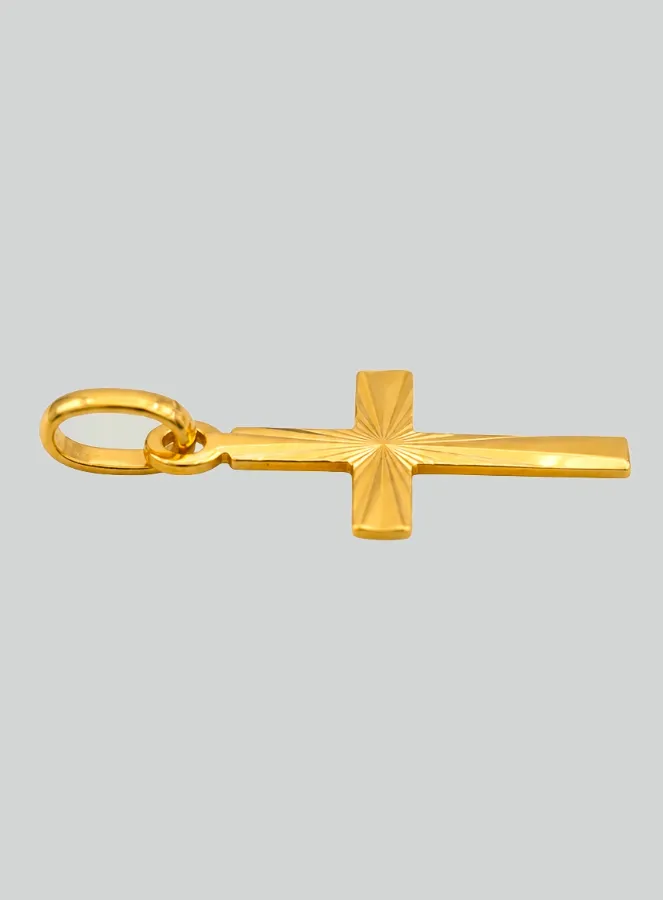 Schmuckkreuz Lateinisches Kreuz Diamantiert aus Gelb-Gold (pic 4)