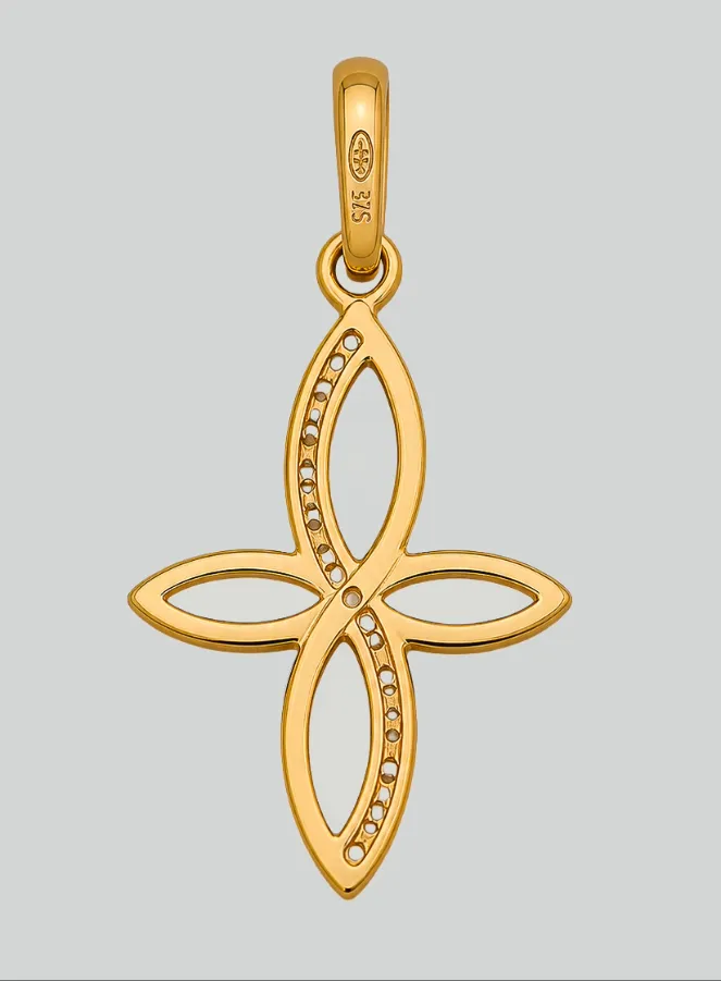 Filigrane Kreuz aus Gelbgold & Diamanten (pic 3)