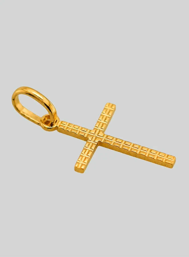 Kreuz-Anhänger Diamantiert aus Gelbgold (pic 2)