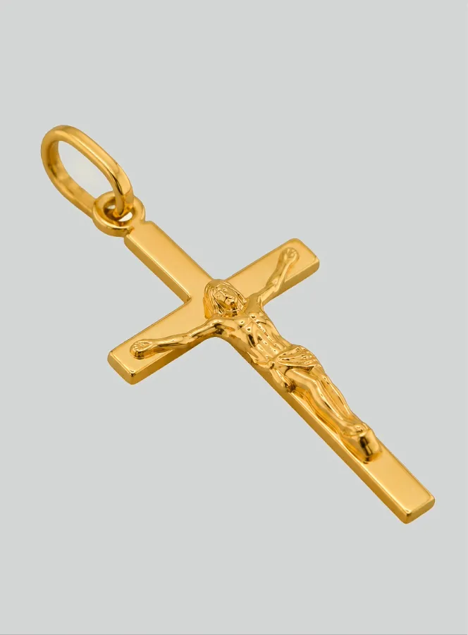 Taufkreuz Anhänger aus Gelb-Gold (pic 2)