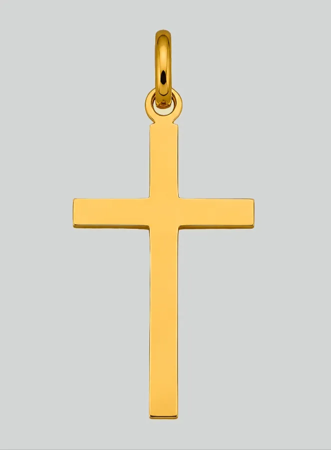 Taufkreuz Anhänger aus Gelb-Gold (pic 3)