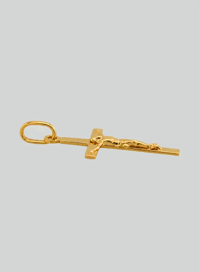 Taufkreuz Anhänger aus Gelb-Gold (pic 4)