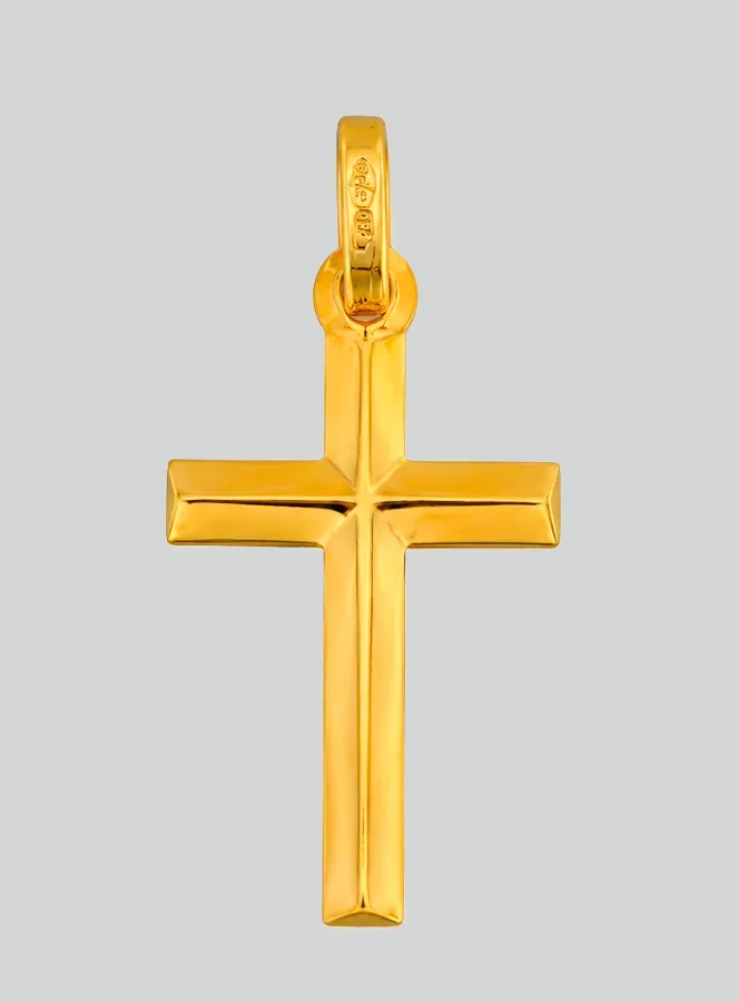 Anhänger Kreuz Gewölbt aus 375/000 Gelb-Gold (pic 3)