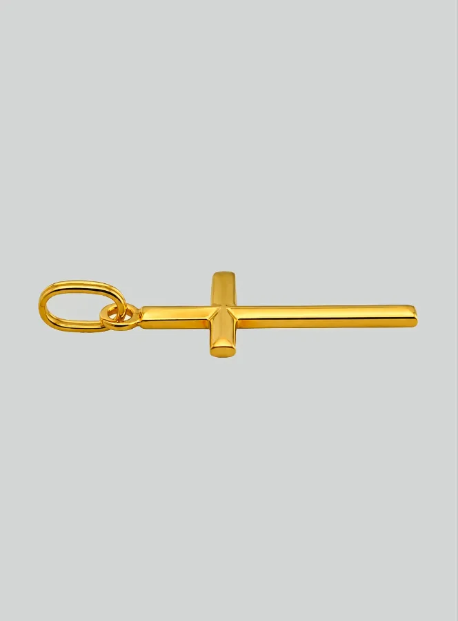 Anhänger Kreuz Gewölbt aus 375/000 Gelb-Gold (pic 4)