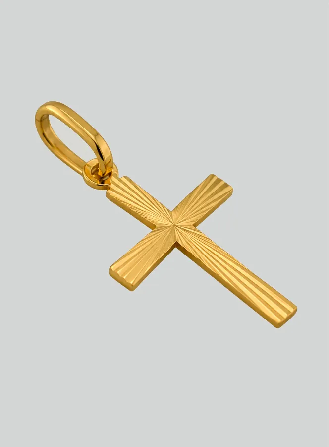 Anhänger Kreuz Diamantiert Echt Gelb-Gold (pic 4)