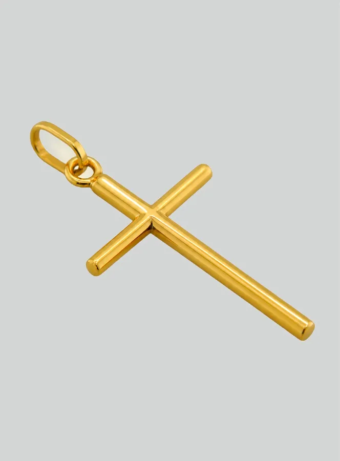 Schmuck Anhänger Kreuz Rund aus 375er Gelbgold (pic 2)
