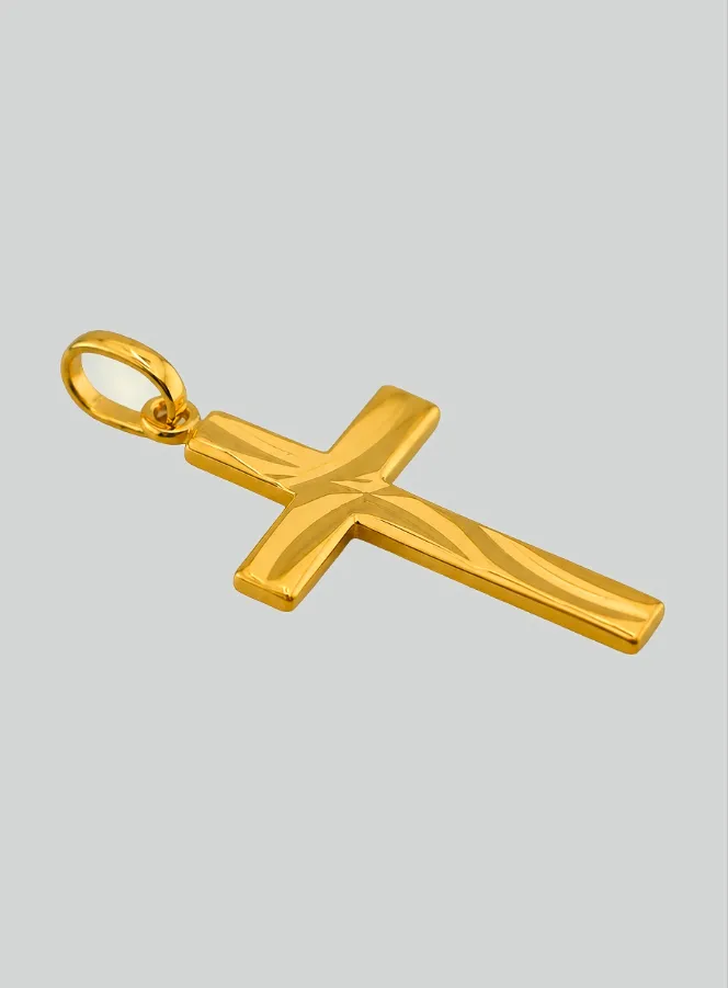 Anhänger Kreuz Christi Diamantiert - Gelbgold (pic 2)
