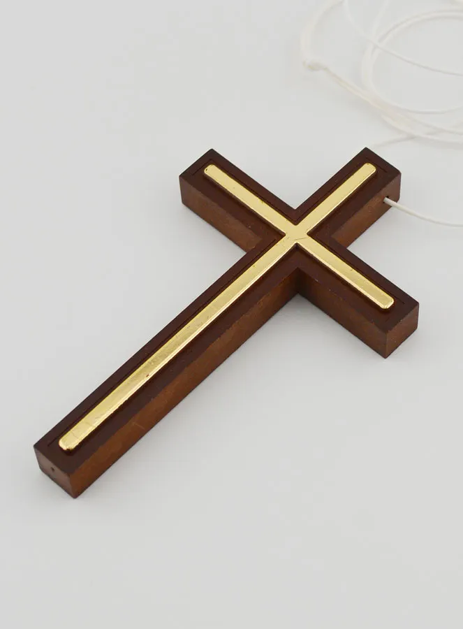 Kommunionkreuz Holz und Goldfarben (pic 4)