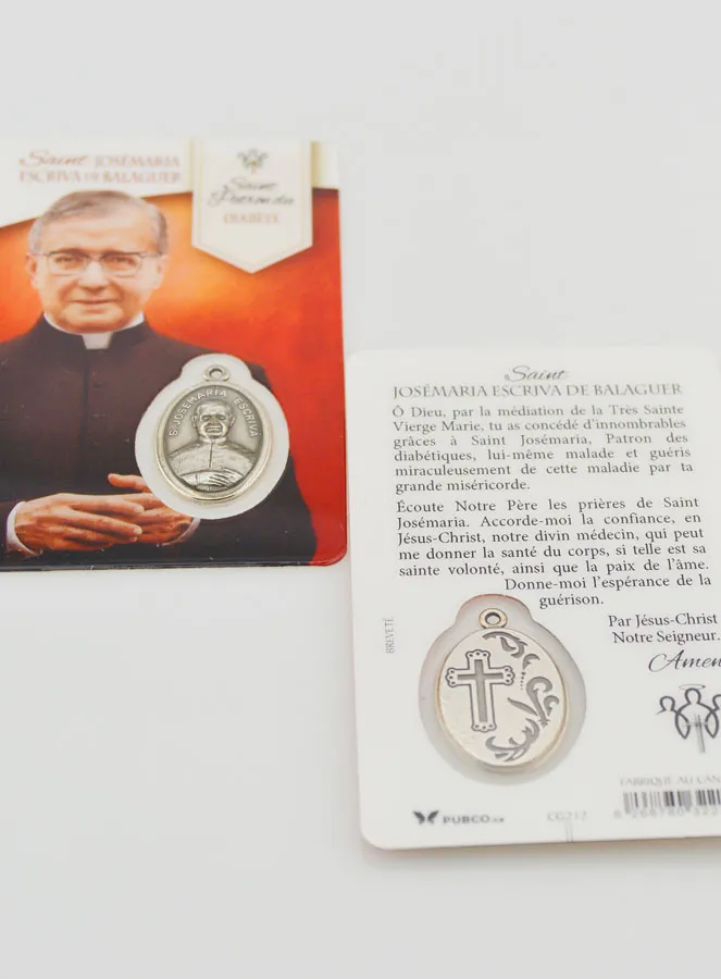 Gebetskarte Heiliger Josemaria Escriva de Balaguer mit Medaille (pic 4)