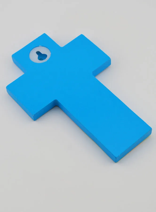Kinderkreuz aus Holz Heiliger Geist und Kirche - Blau (pic 4)
