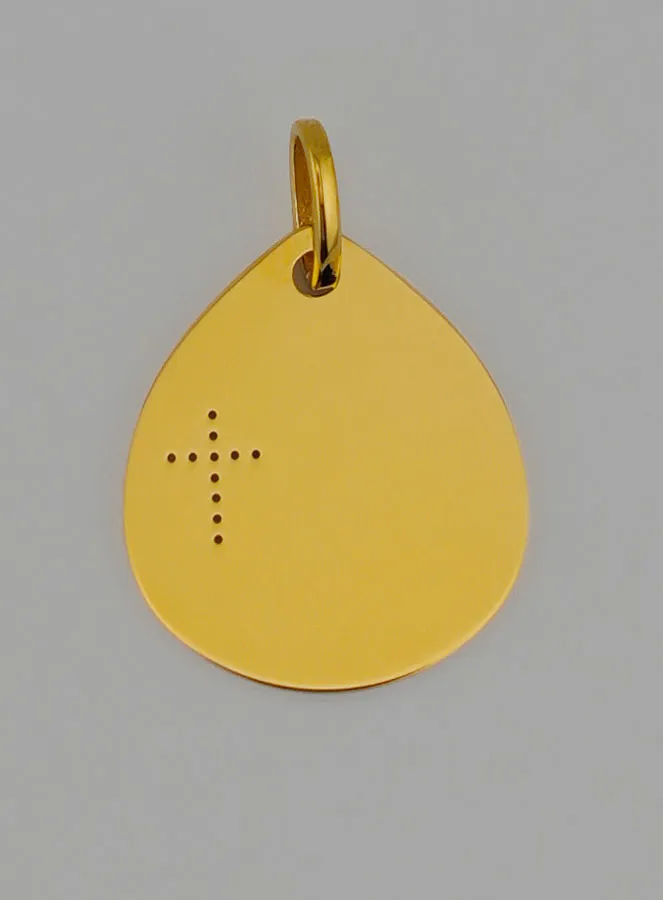 Anhänger Taufe Madonna mit Schleier und Kreuz Echt Gold (pic 2)