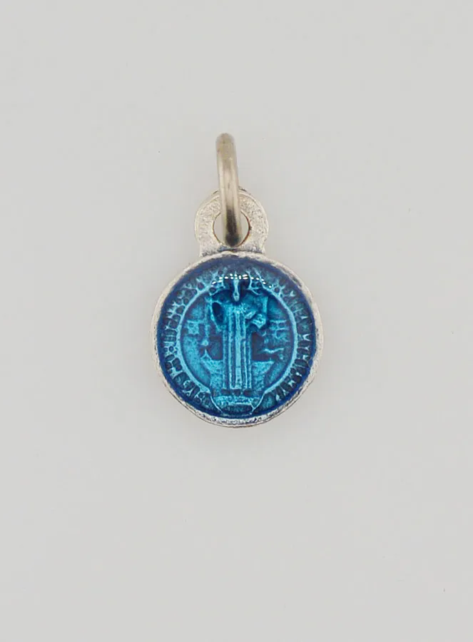 Anhänger Benediktus-Medaille Blau - 1cm (pic 4)