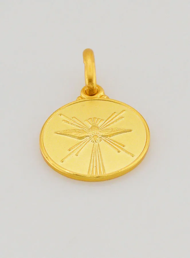 Medaille zur Firmung Taube Heiliger Geist Vergoldet (pic 2)