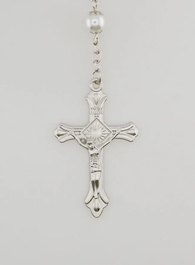 Lourdes Rosenkranz Schwarze und Weiße Perlen - Medaille Lourdes-Wasser (pic 3)