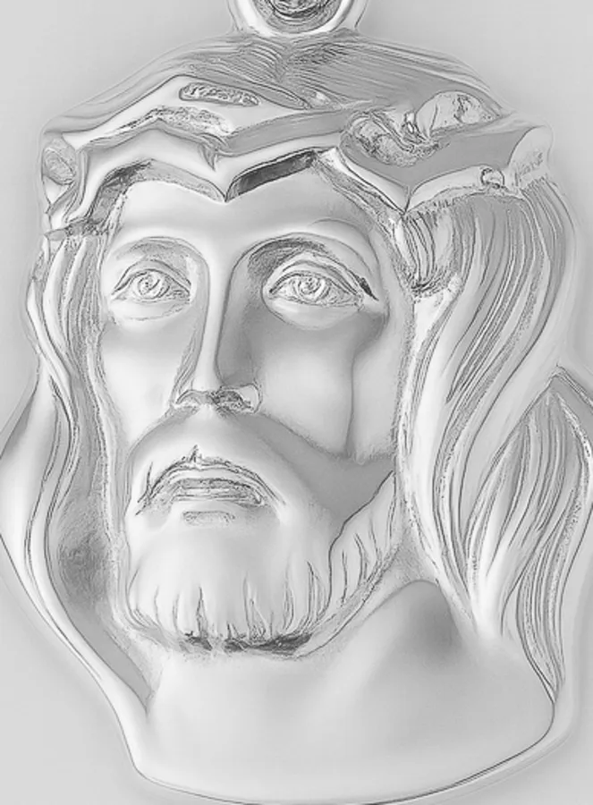 Anhänger Klumpen Jesus mit Dornen-Krone - 925er Silber (pic 2)