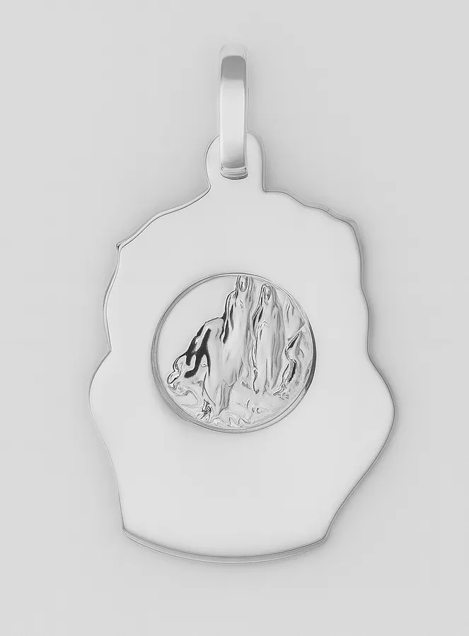 Anhänger Klumpen Jesus mit Dornen-Krone - 925er Silber (pic 3)