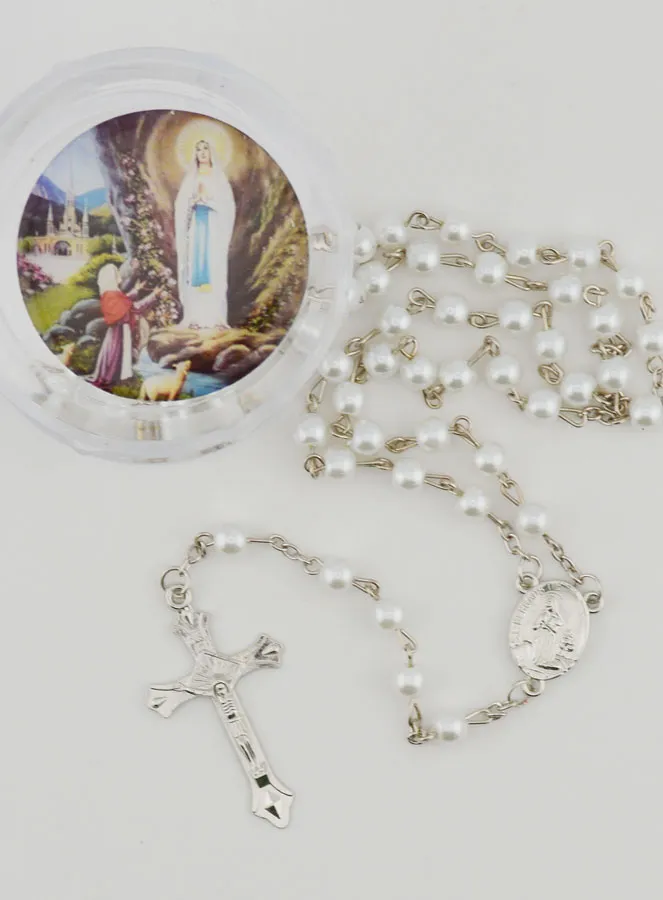 Perlen Rosenkranz Perlmutt Weiss (pic 4)
