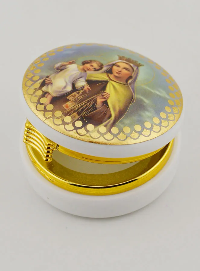 Hostiendose Abbildung Maria Gekrönt mit dem Kind - 5 cm (pic 4)