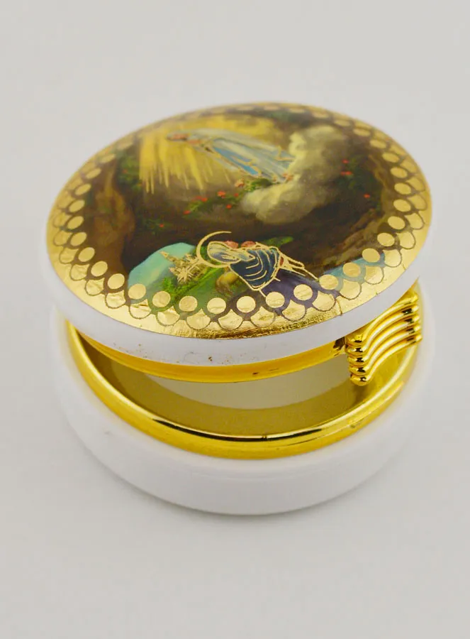 Hostien Behälter Abbildung Unsere Liebe Frau von Lourdes - 5 cm (pic 4)