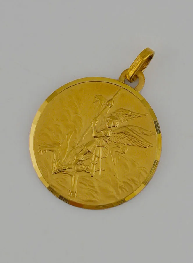 Anhänger Heiliger Michael Erzengel 18 Karat Gold Glänzend - 18 mm (pic 3)
