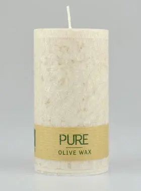 Bio Kerze Olive - Farbe Sahara Beige - 100% Natürlich -13 X 7 cm (pic 1)