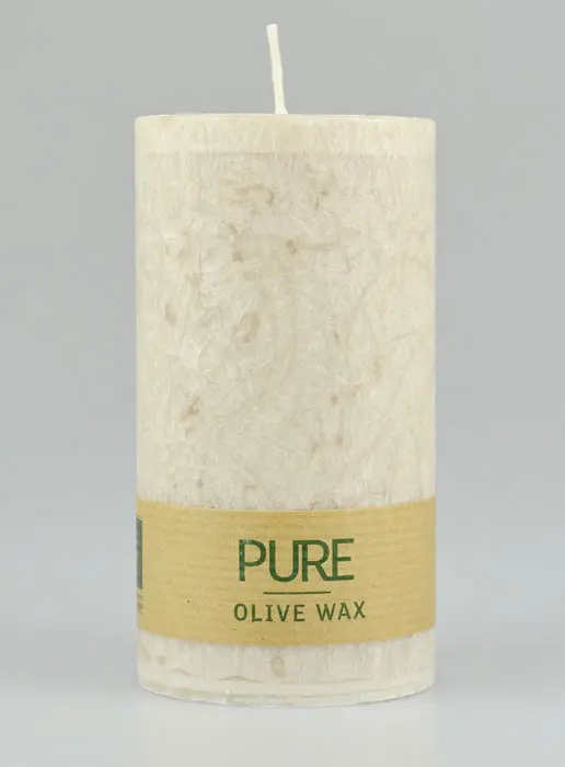 Bio Kerze Olive - Farbe Sahara Beige - 100% Natürlich -13 X 7 cm (pic 2)