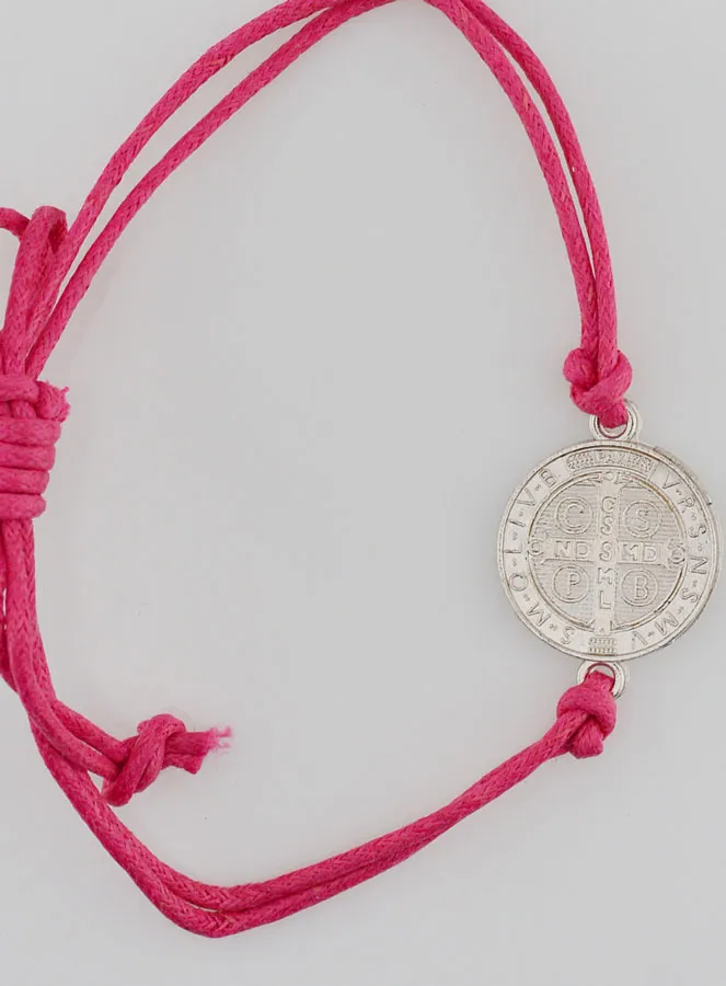Armband mit Münze Heiliger Benedikt - Pink Rosa (pic 4)