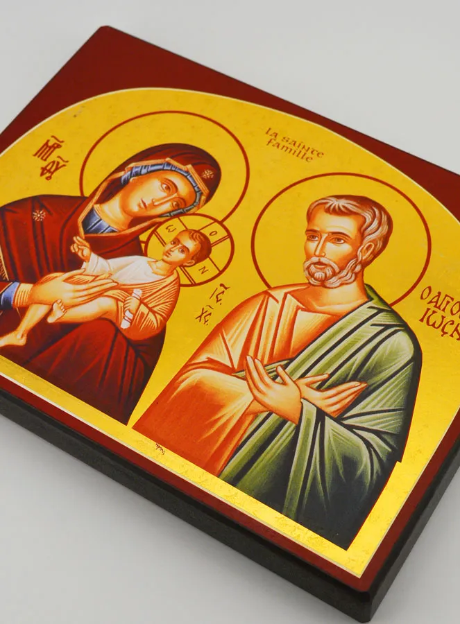 Ikone der Heiligen Familie - 20 cm - Klösterliches Kunsthandwerk aus Frankreich (pic 3)