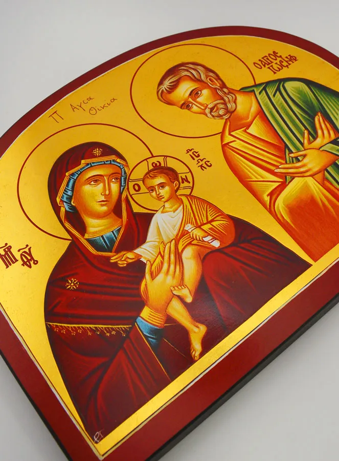 Byzantinische Ikone Heilige Familie von Nazareth - 28 cm (pic 3)