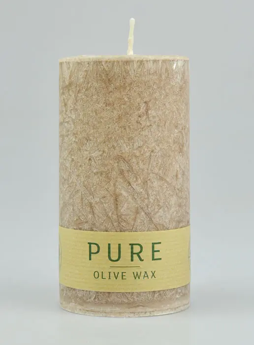 Bio Rustik Kerze Olive - Farbe Siena - 100% Natürlich -13 X 7 cm (pic 2)