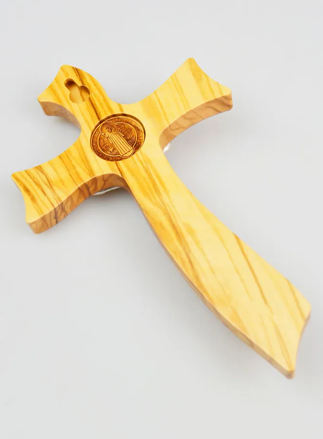 Kreuz des Heiligen Benedikt aus Olivenholz - 18cm (pic 4)