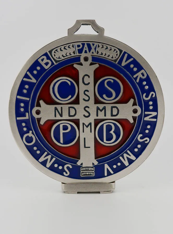 Grosse Wand-Medaille des Heiligen Benedikt Farbig - 13 cm (pic 4)