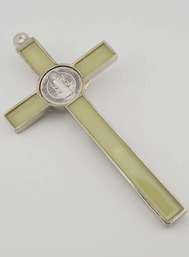 Großes Benediktuskreuz Silber & Fluoreszierend - 20cm (pic 4)