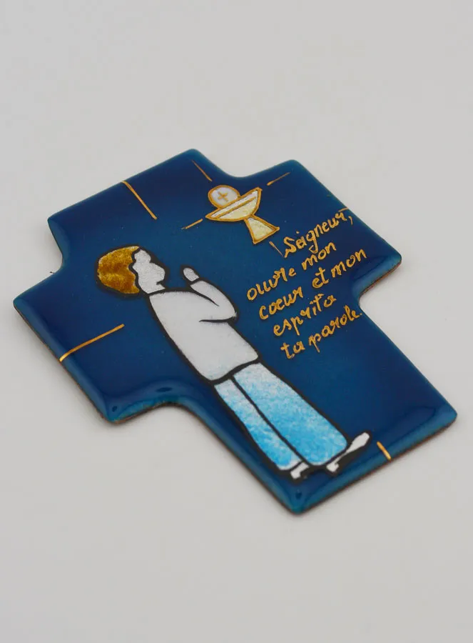 Kreuz Kommunion Junge & Kelch - Emaille von Libanon (pic 3)