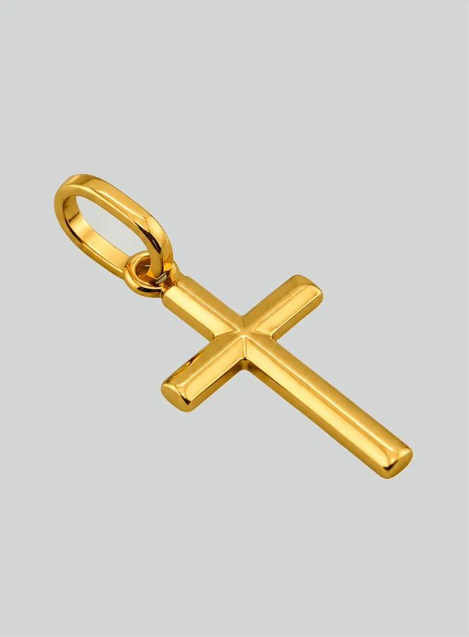 Jesus Kreuz Anhänger - 10mm - Massiv 18 Karat Gold (pic 2)