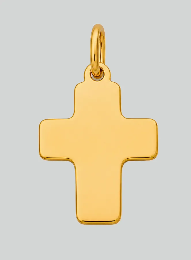 Anhänger Kreuz Klassisch - 15mm - Massiv Gold 18 Karat (pic 3)