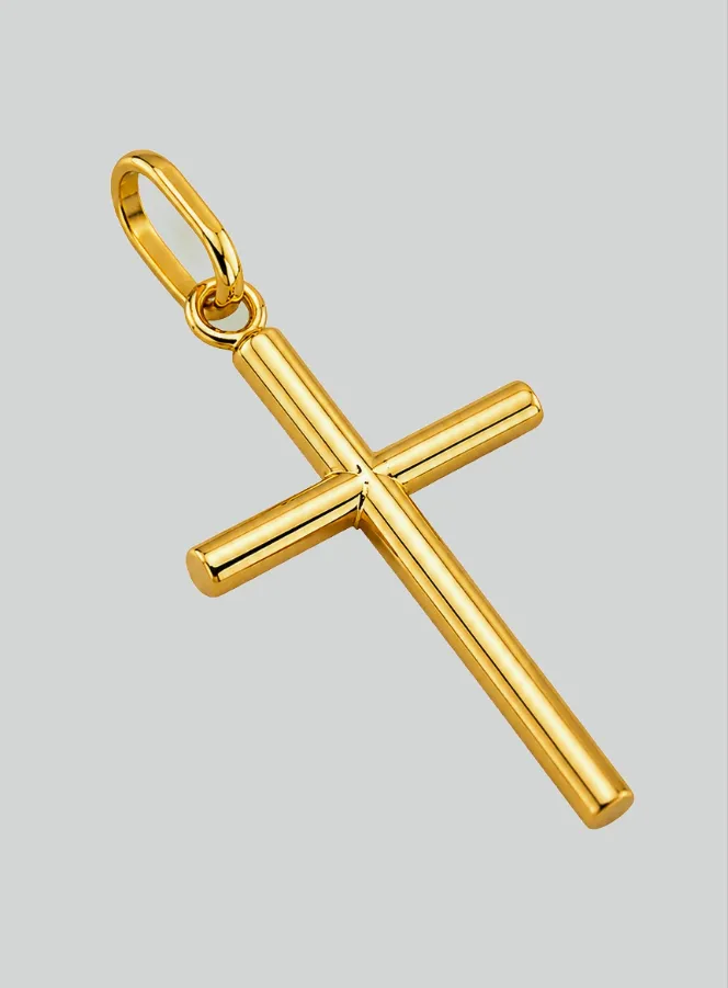 Klassischer Kreuz Anhänger - 22mm - 18 Karat Massiv Gold (pic 2)