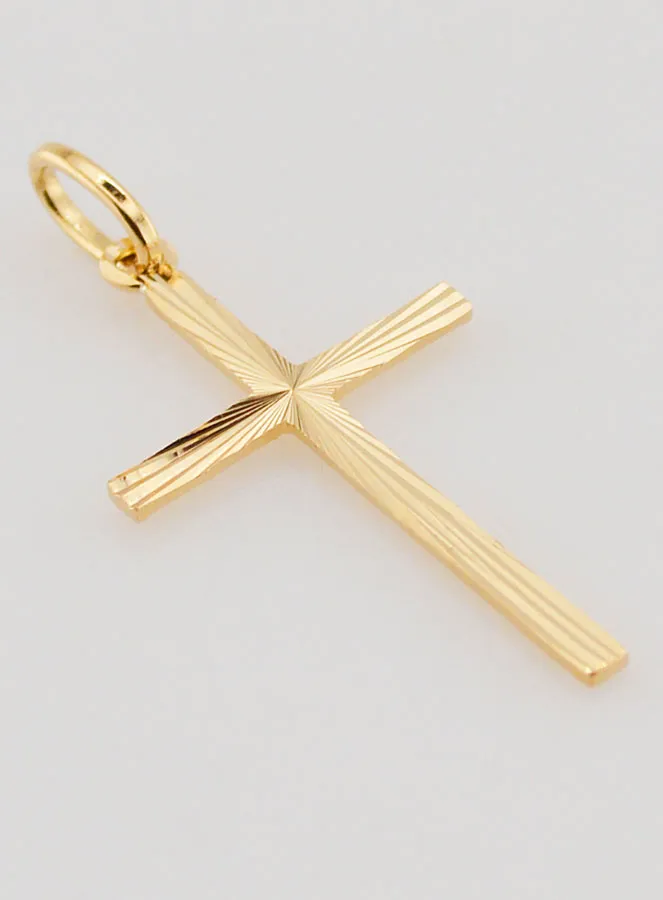 Anhänger Kreuz Klassisch Diamantiert - 27mm - Massiv Gold 18 Karat (pic 4)