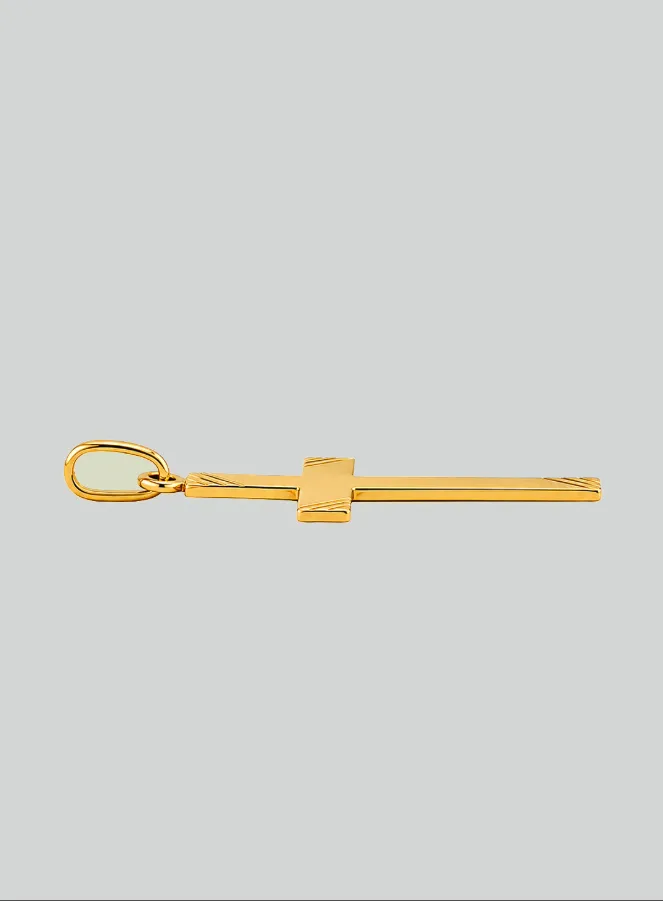 Anhänger Klassisches Kreuz Diamantiert - 22mm - Massiv Gold 18 Karat (pic 4)